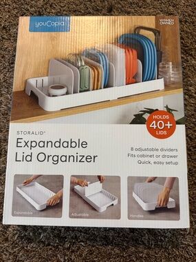 StoraLid Expandable Lid Organizer - White